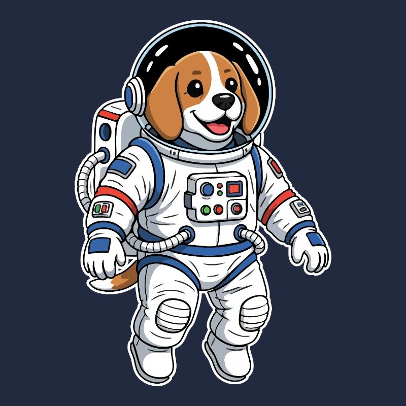 Chien Beagle Astronaute Espace Couleur