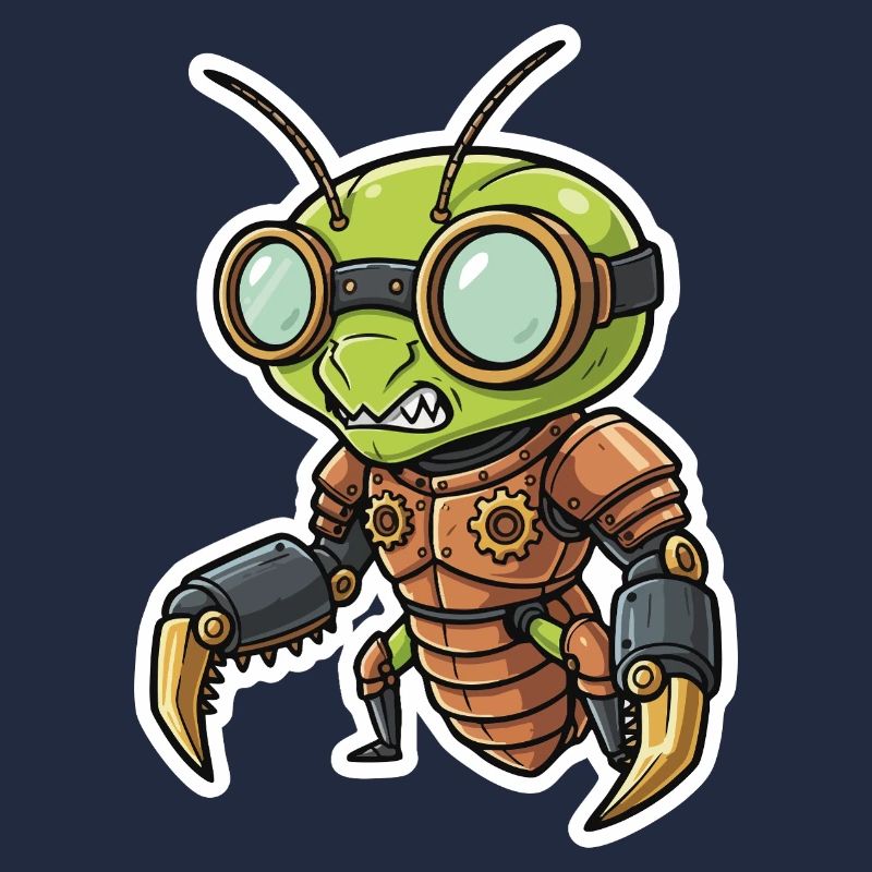 Praying Mantis Steampunk Copper Armor