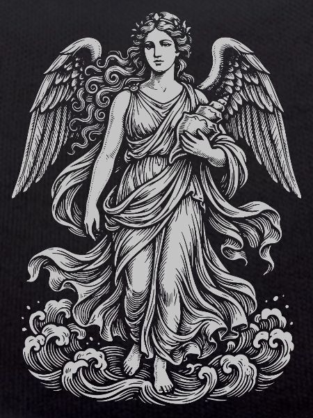 Celestial Angel in Clouded Tapestry