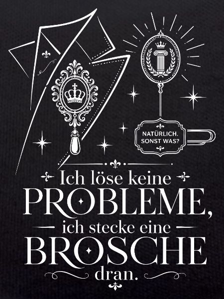 Ich stecke eine Brosche dran