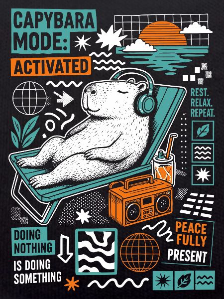 Capybara Mode Activated Funny Design