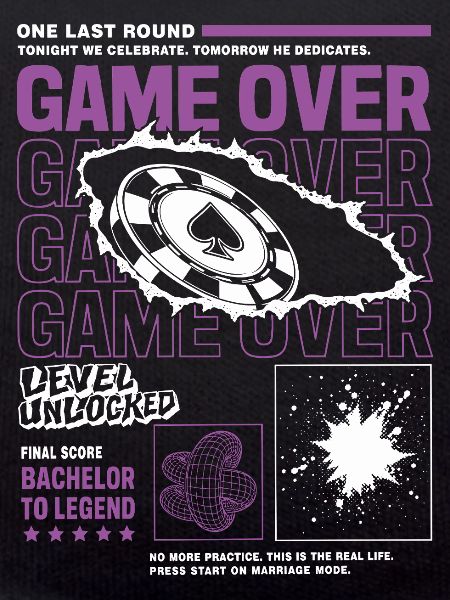 Game Over Bachelor Party Design