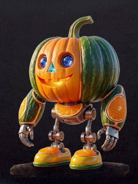 Pumpkin Robot Jack-o'-Lantern