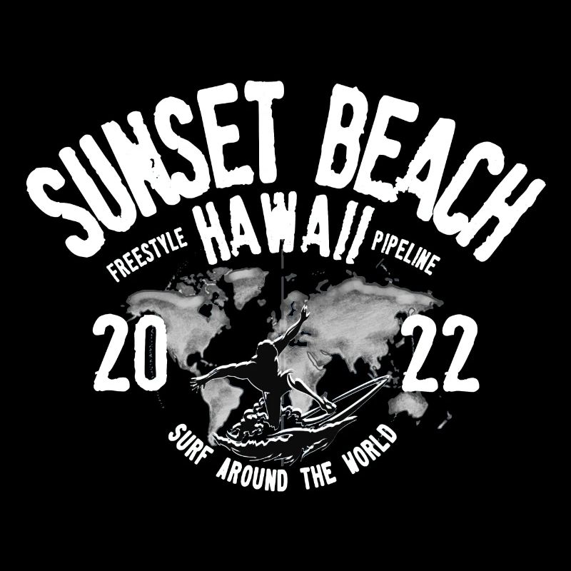 Surf around the world Sunset beach Hawaii