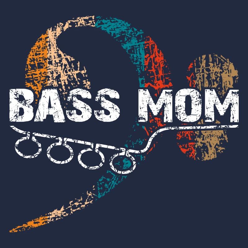 Maman joue de la basse avec une clef de basse vintage