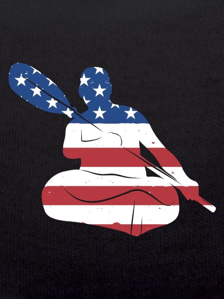 Kayaker Us Flag Kayaking