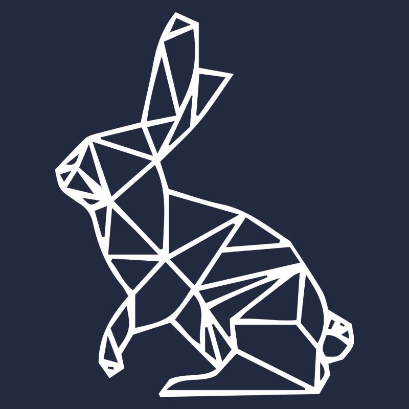 geometrischer Hase Geschenk Idee weiß
