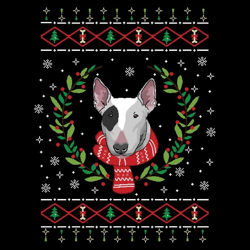 Bullterrier hässlicher Weihnachtspullover Geschenk