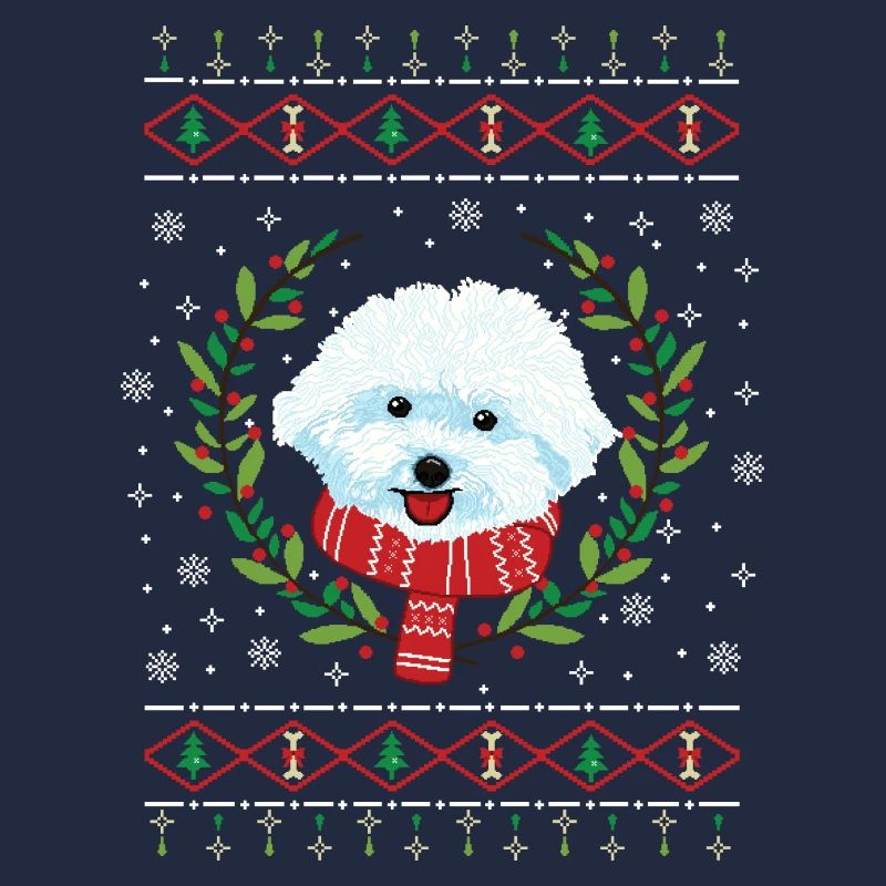 Pull de Noël laid Bichon Frisé