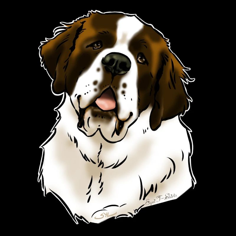 Saint Bernard dog head (dark textiles)