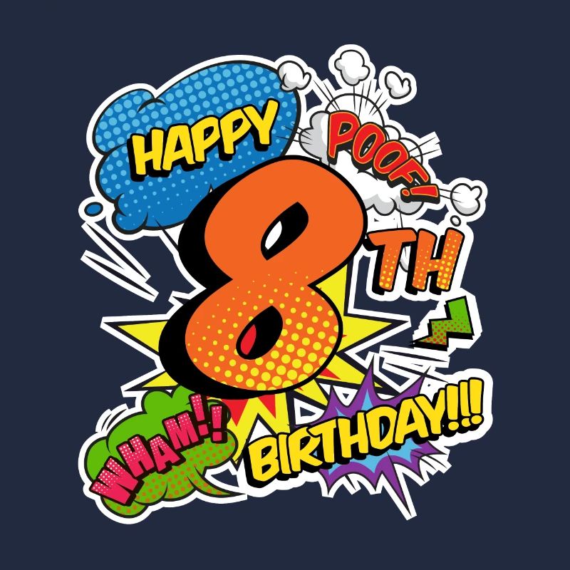 8. Geburtstag Junge Comic-Stil Superhelden