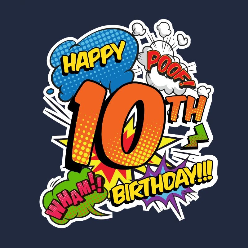 10. Geburtstag Junge Comic-Stil Superhelden