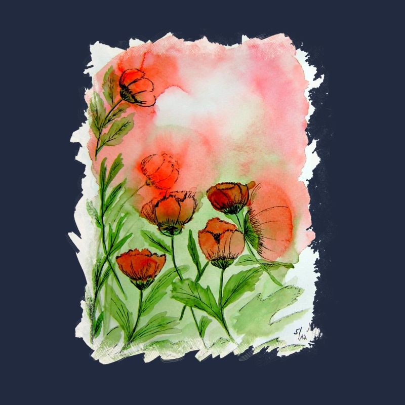 Aquarelle de coquelicots