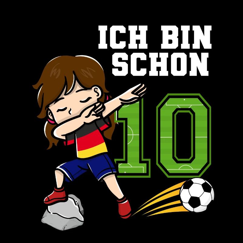 Fußball Mädchen Ich bin schon 10 Geburtstag