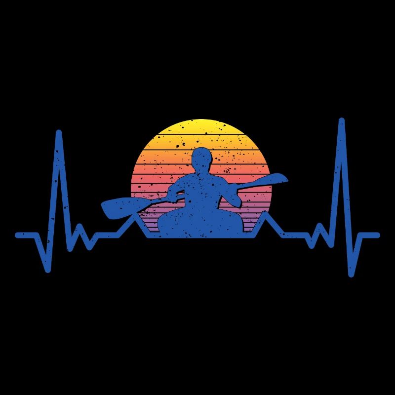 Heartbeat Graphic Kayaking Canoe Rowing Rower Padd