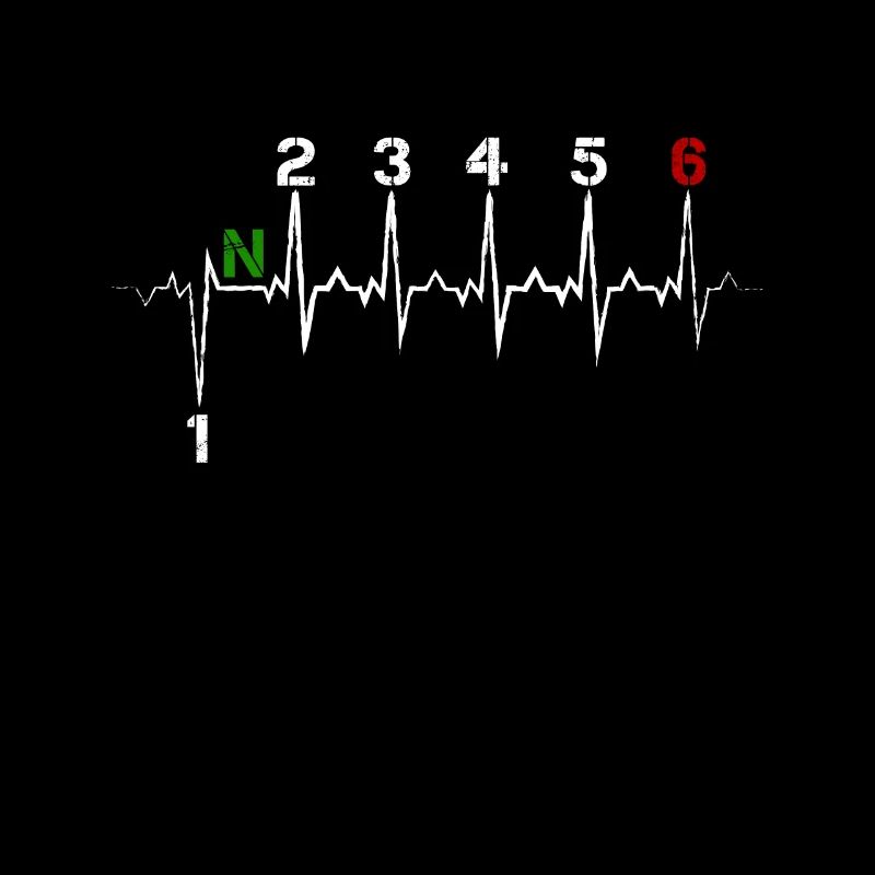 Motorcycle gear shift 1N23456 heartbeat EKG pulse