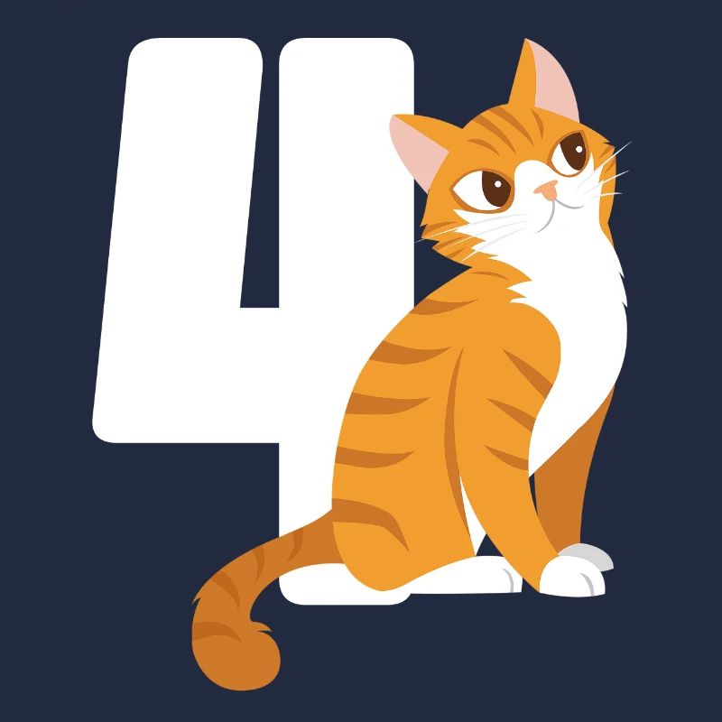 4.Geburtstag Katze 4 Jahre alt Geschenk