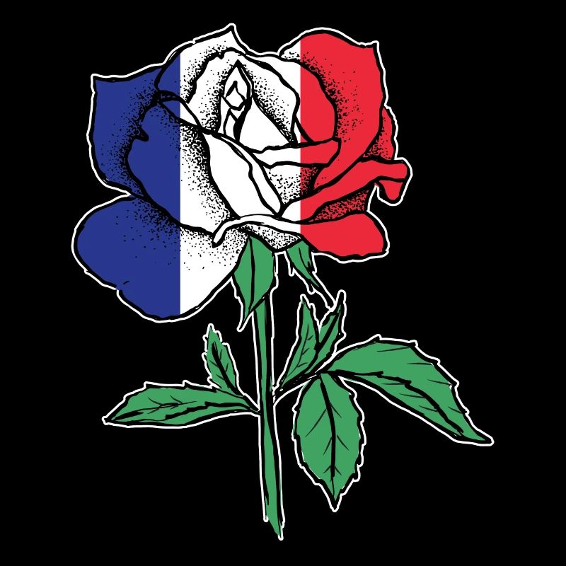 Drapeau Rose Racines Français Drapeau Cadeau