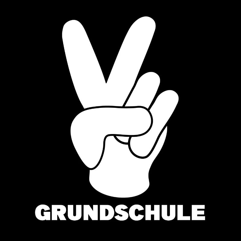 Grundschule V-Handzeichen Grundschüler Geschenk
