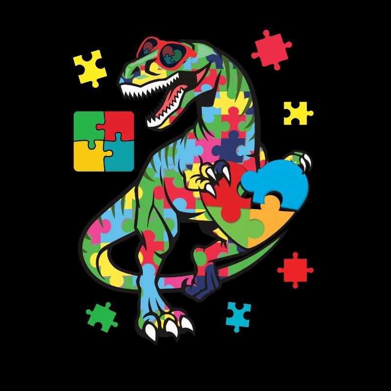 T Rex Autismus-Autisme-Puzzle