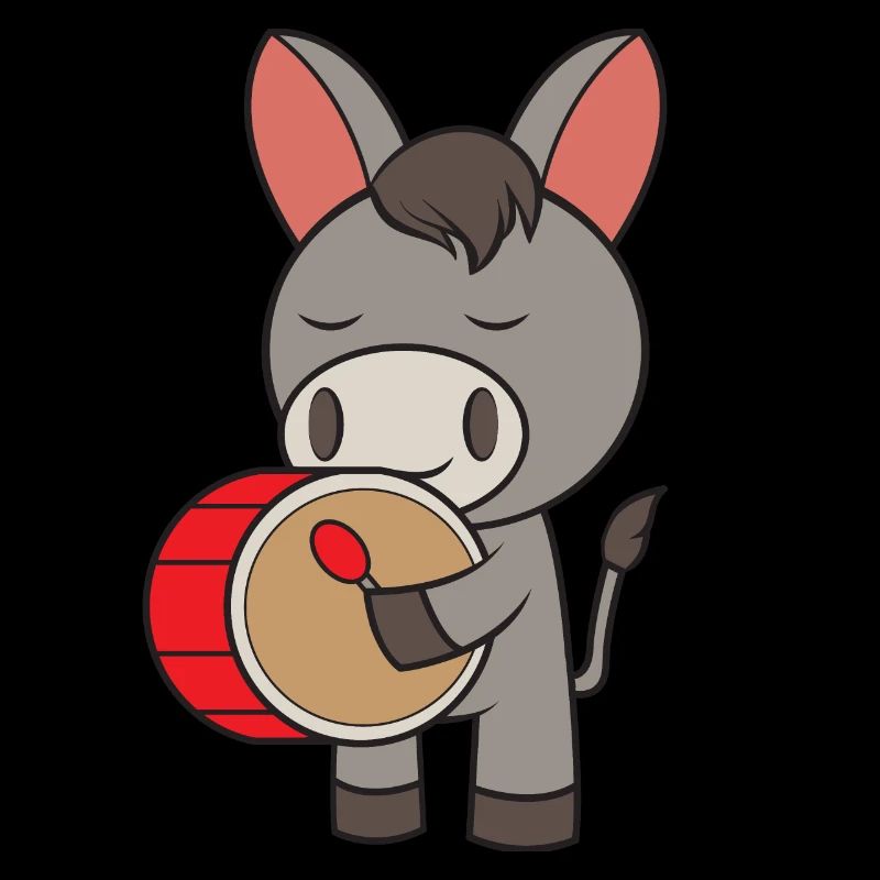 Donkey with drum
