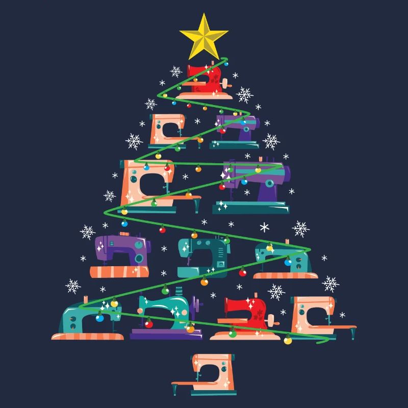 Christmas Sewing Machine Xmas Tree Quilter Gift