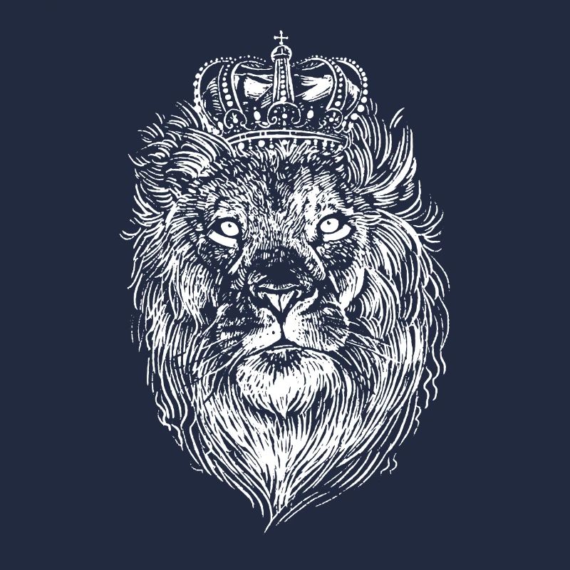 Lion avec couronne dessinée à la main