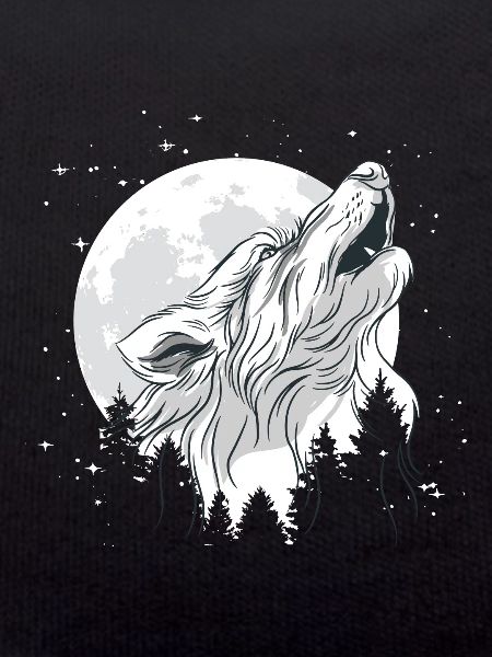 Moon with a wolf