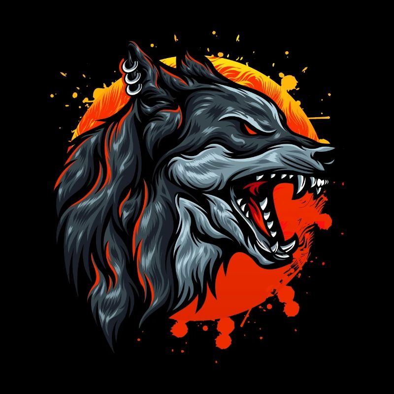 Conception de coucher de soleil de loup-garou pour les fans de wolves