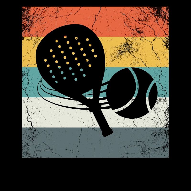 Padel Racket Ball Retro Design For Padel Tennis