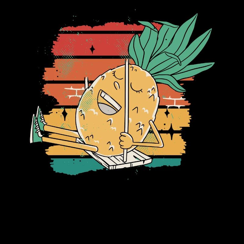 Pineapple swing retro design for beach lovers
