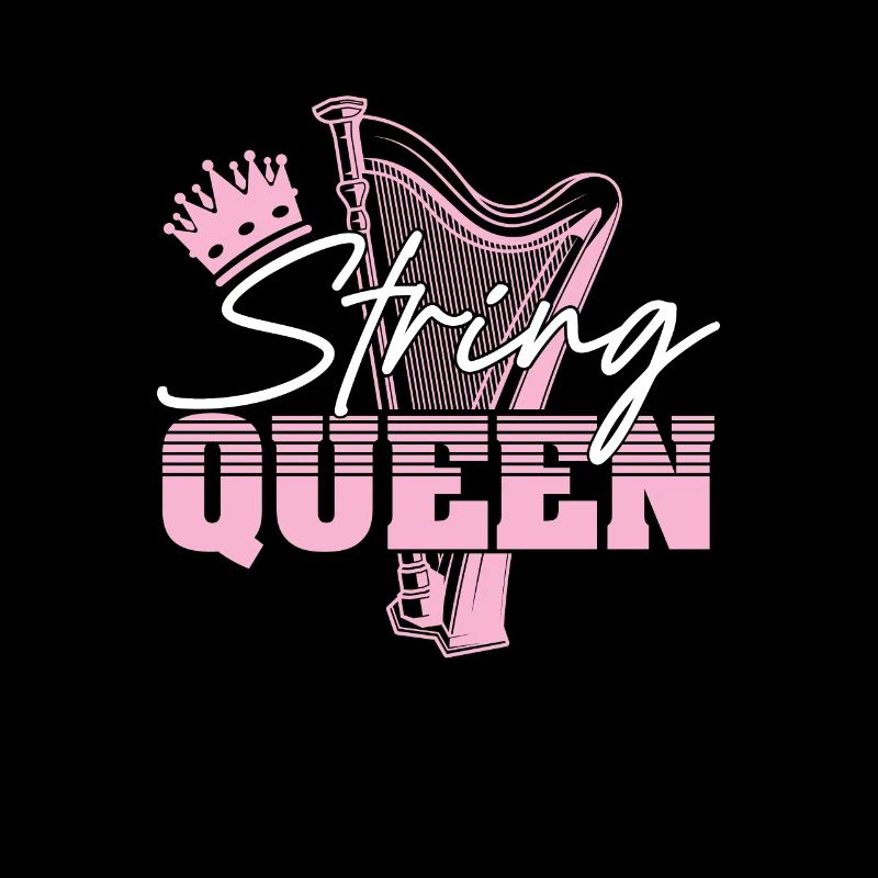 String Queen Funny Harpist Harp Player