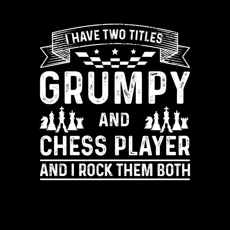 Old Man Playing Chess Board Game For A Grumpy
