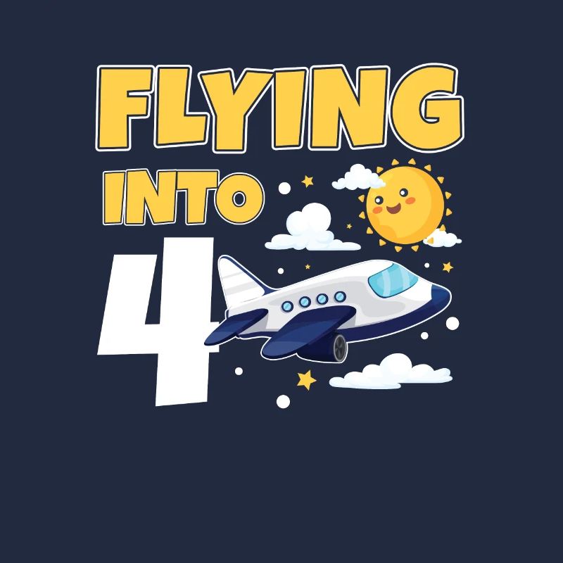 Flying Into 4 Avion Pilote 4 ans 4e anniversaire