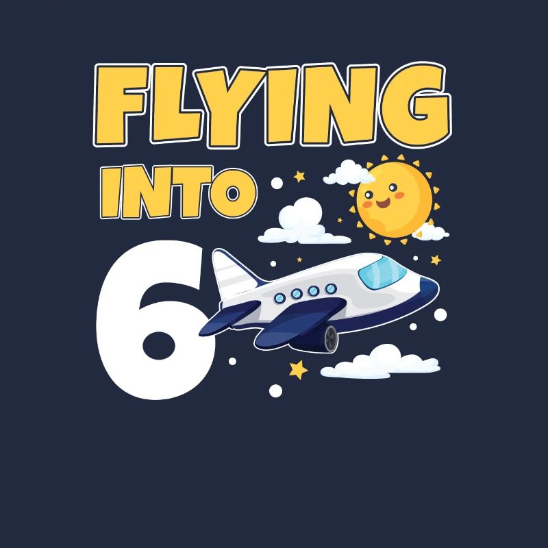 Flying Into 6 Airplane Pilot Year Old 6th Birthday