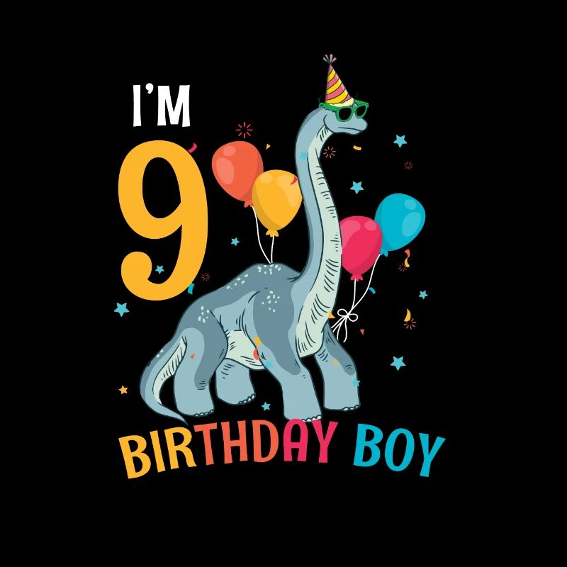 I'm 9 Birthday Boy Brachiosaurus 9 Year Old 9th
