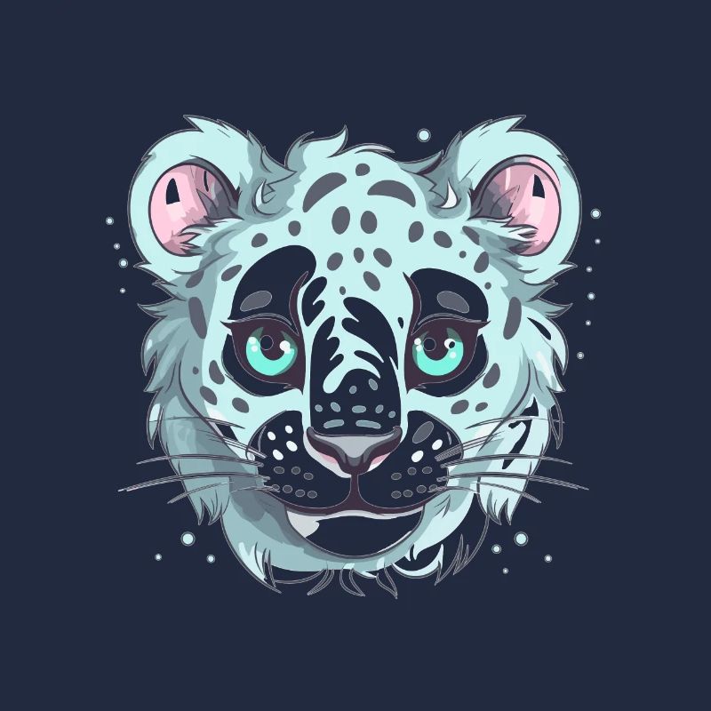 Cute Anime Style Snow Leopard Kawaii