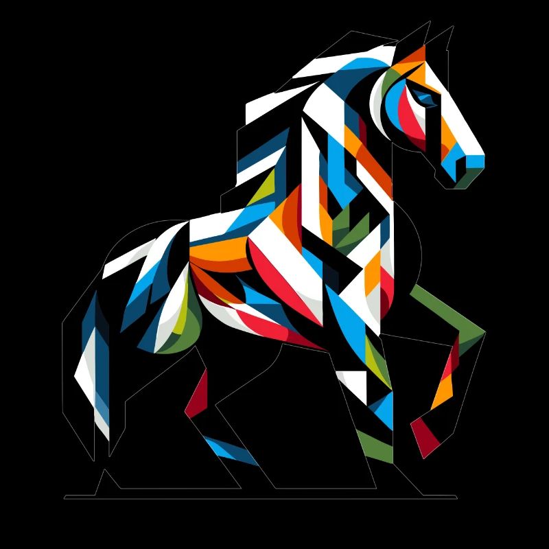 Cheval Cubiste À Animal Cheval