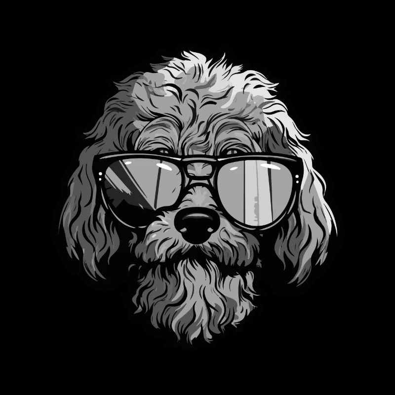 Caniche Chien Hipster Cool Party