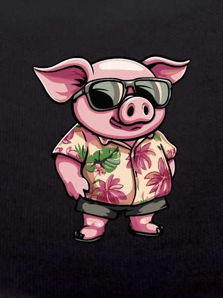 Pig Comic Funny Summer