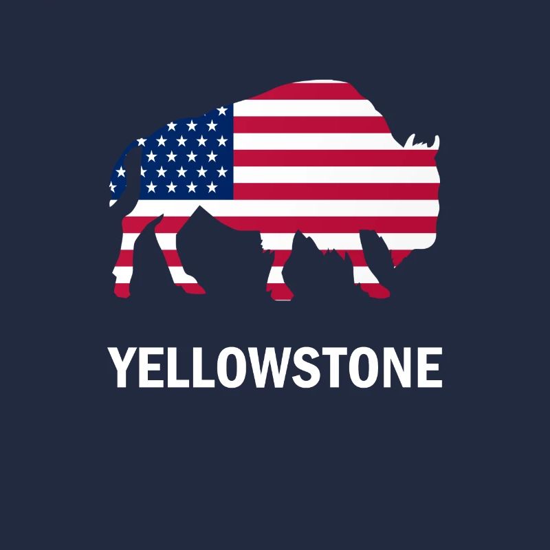 Drapeau américain bison bison de Yellowstone