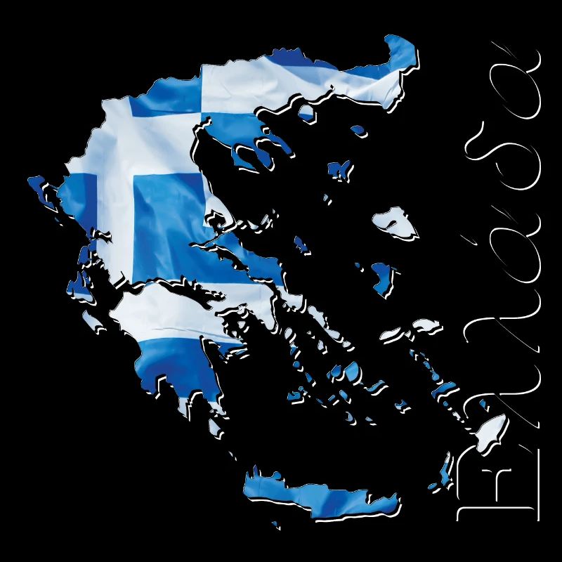 Greece Flag in Greece Map GR