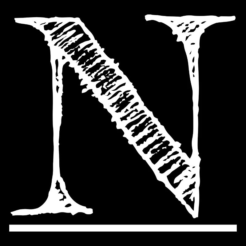 Buchstabe N Giant - von Hand (weiß)