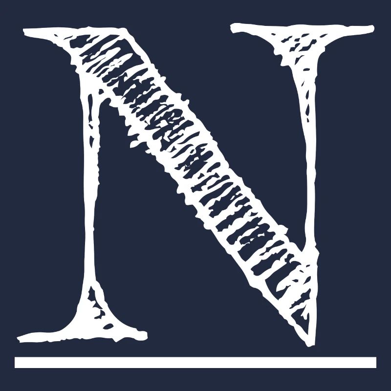 Giant Letter N - by hand (white)