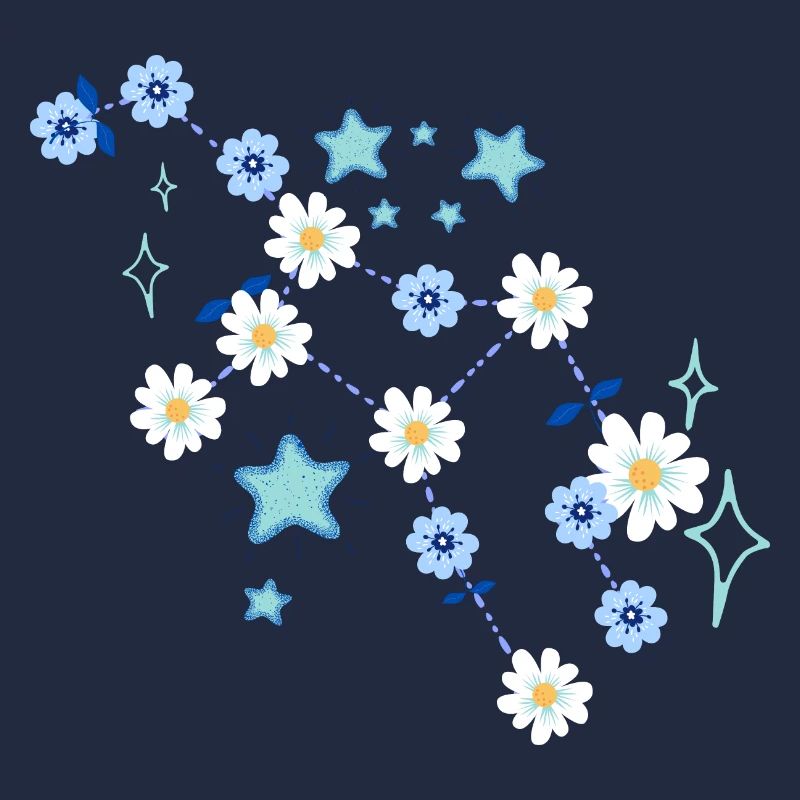 Constellation de fleurs bleu