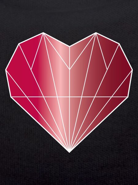 Heart Diamond Ruby Red