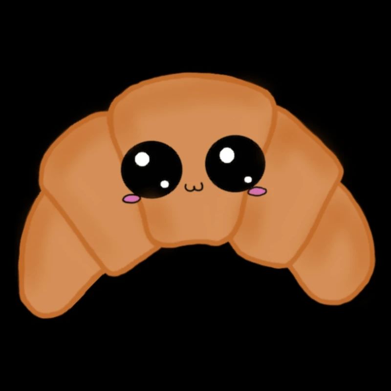Doux croissant avec des yeux