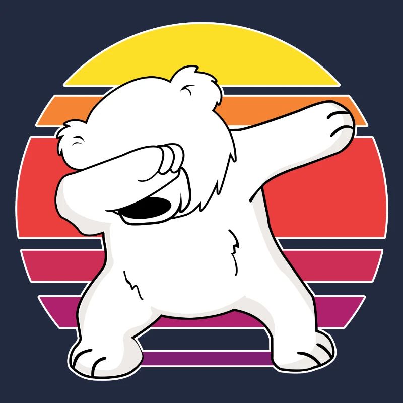 dab dabbing polar bear cool bear climate polar bear art