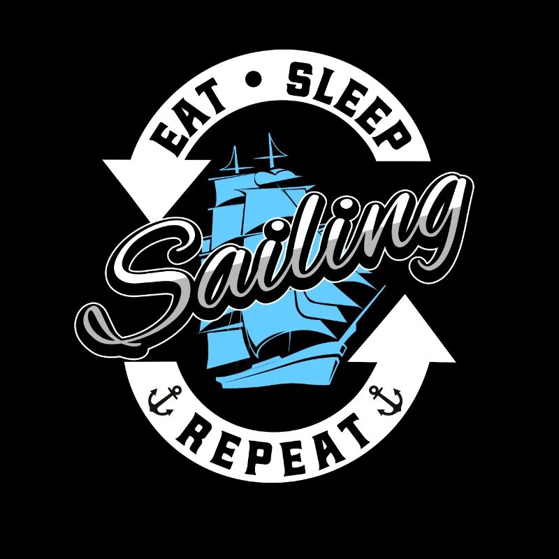 Sailor Sailboat Eat Sleep Voile Répéter
