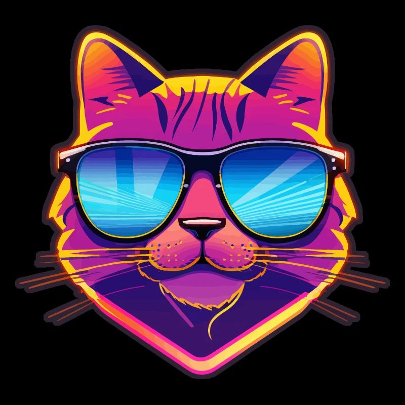 Coole Katze mit Sonnenbrille
